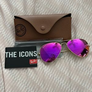Brand new! Authentic Ray bans aviator pink polarized